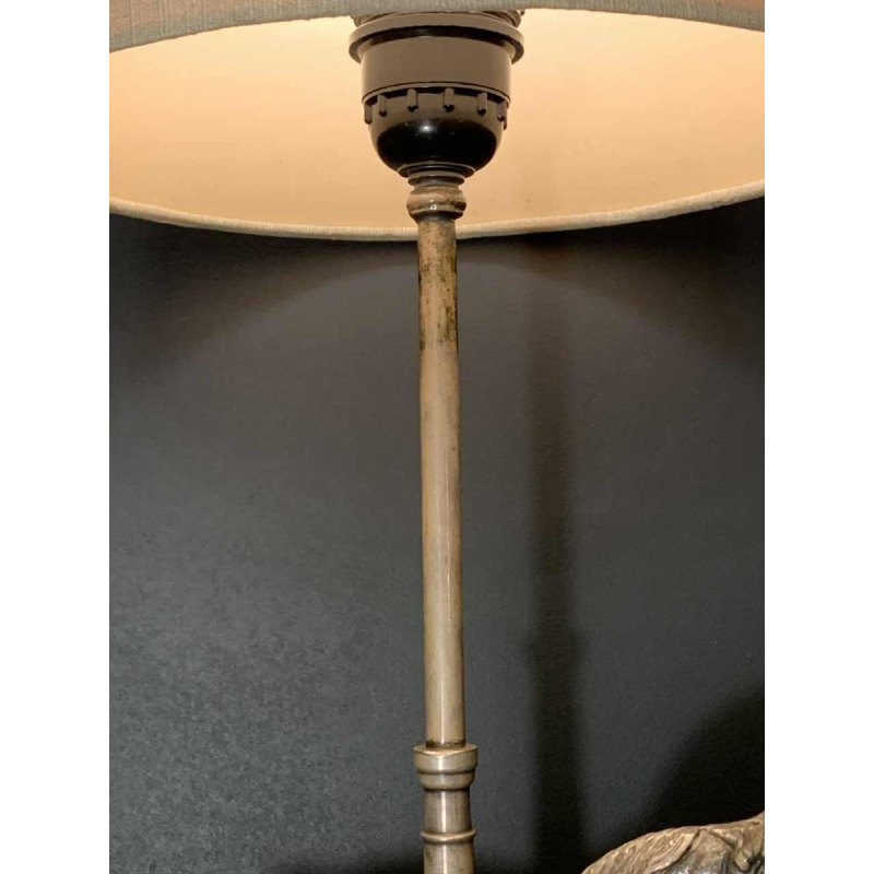 MAISON JANSEN, Lampe / Sculpture ' Cheval / Chevaux ' en bronze argenté, 1960s