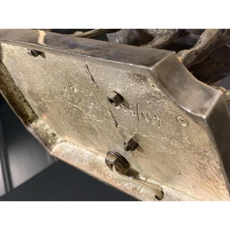 MAISON JANSEN, Lampe / Sculpture ' Cheval / Chevaux ' en bronze argenté, 1960s