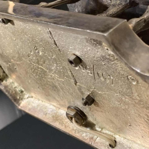 MAISON JANSEN, Lampe / Sculpture ' Cheval / Chevaux ' en bronze argenté, 1960s