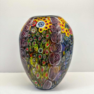 Millefiori-vaas van Murano-glas, 20e eeuw