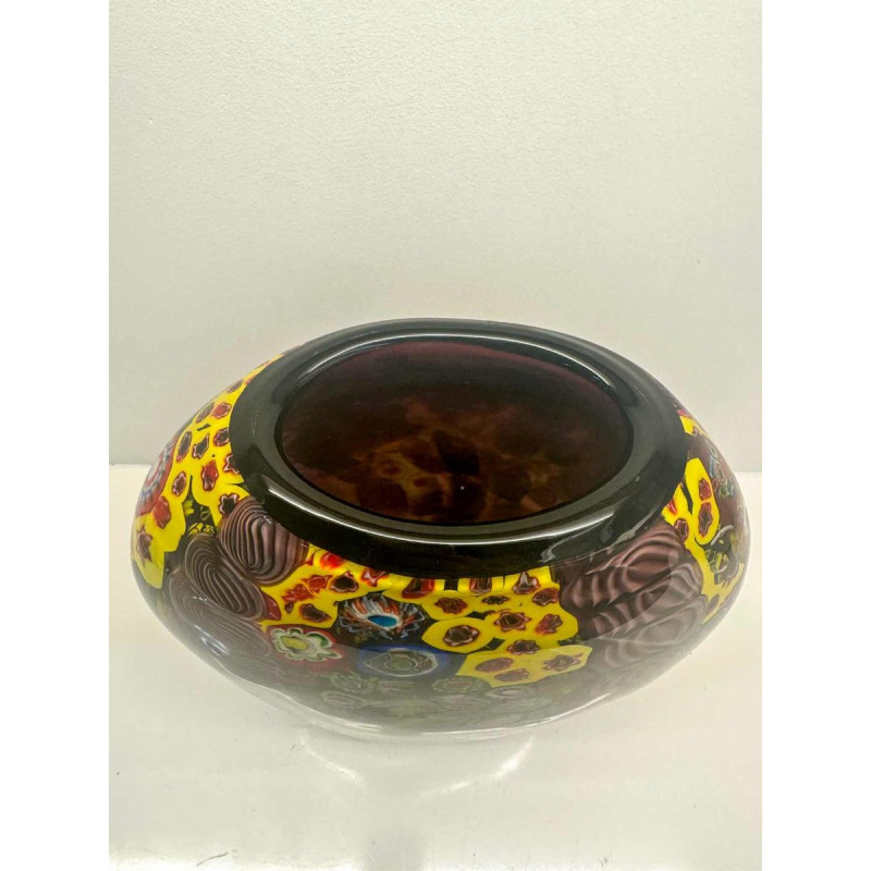 Vase millefiori en verre de murano, XXe siècle