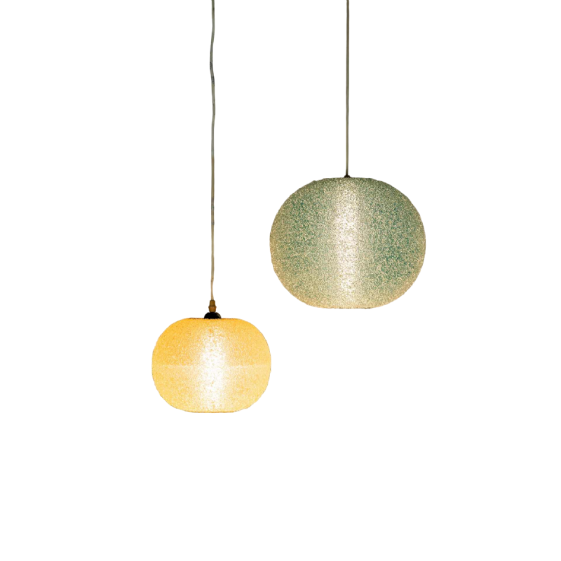 Lot de deux suspensions Sugarball Moon par Rotaflex, Belgique, 1970s