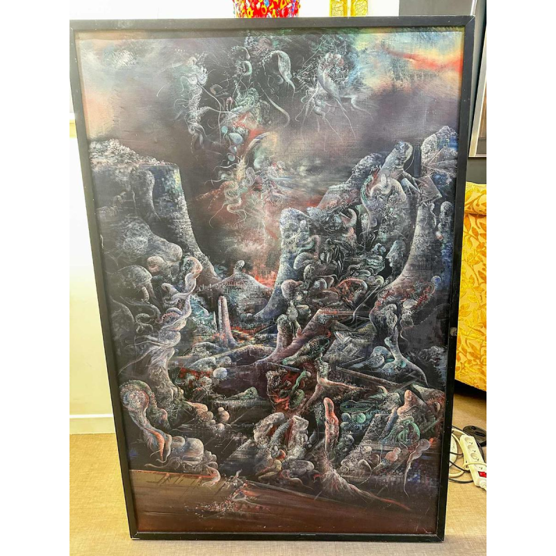 Marc Janson, oil on canvas ‘The Voice of the Springs...’ fantastic painting from 1976