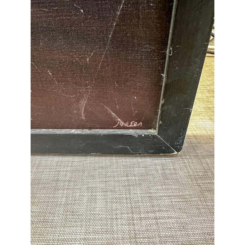 Marc Janson, huile sur toile “La voix des sources...“ tableau fantastique de 1976