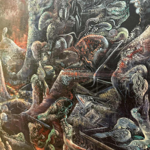 Marc Janson, huile sur toile “La voix des sources...“ tableau fantastique de 1976