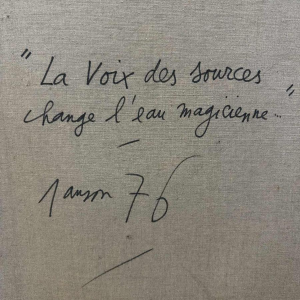 Marc Janson, huile sur toile “La voix des sources...“ tableau fantastique de 1976