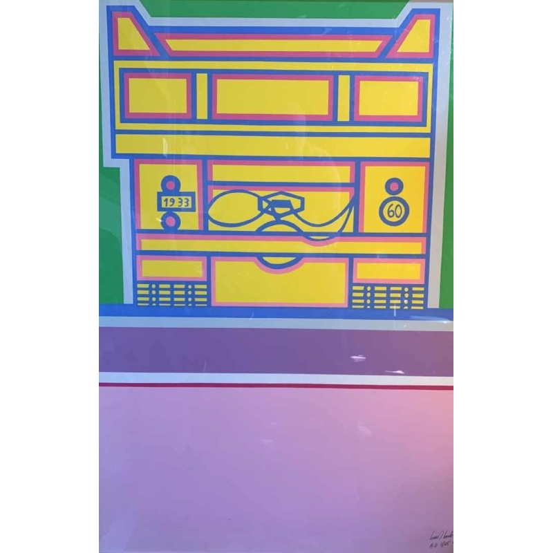 LOUIS-MARIE LONDOT "Le Camion Culbuteur Jaune" Sérigraphie Pop'Art, 1972