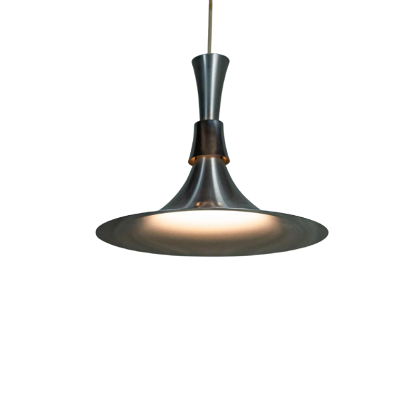 Ben Nordsted pour Lyskaer Belysning, luminaire suspension en aluminium, Danemark ca 1970