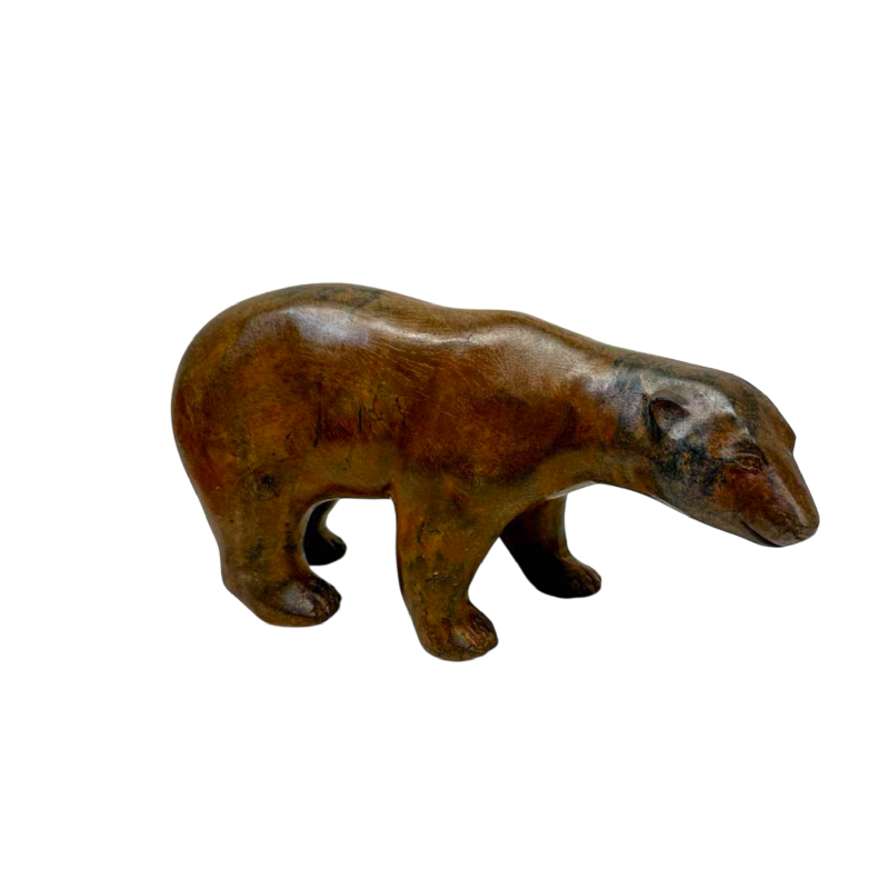 Pierre Chenet, ours polaire moyen, sculpture en bronze patine nuancée