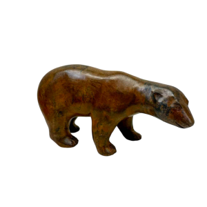 Pierre Chenet, medium-sized polar bear, bronze sculpture with shaded patina