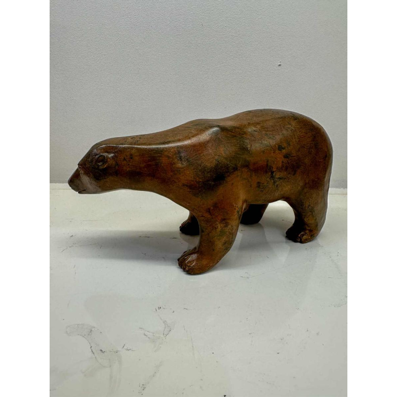 Pierre Chenet, medium-sized polar bear, bronze sculpture with shaded patina