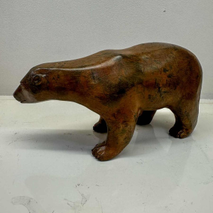 Pierre Chenet, ours polaire moyen, sculpture en bronze patine nuancée