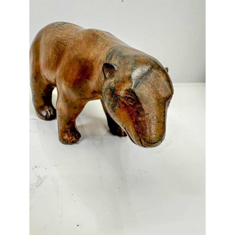 Pierre Chenet, middelgrote ijsbeer, bronzen sculptuur met schaduwpatina