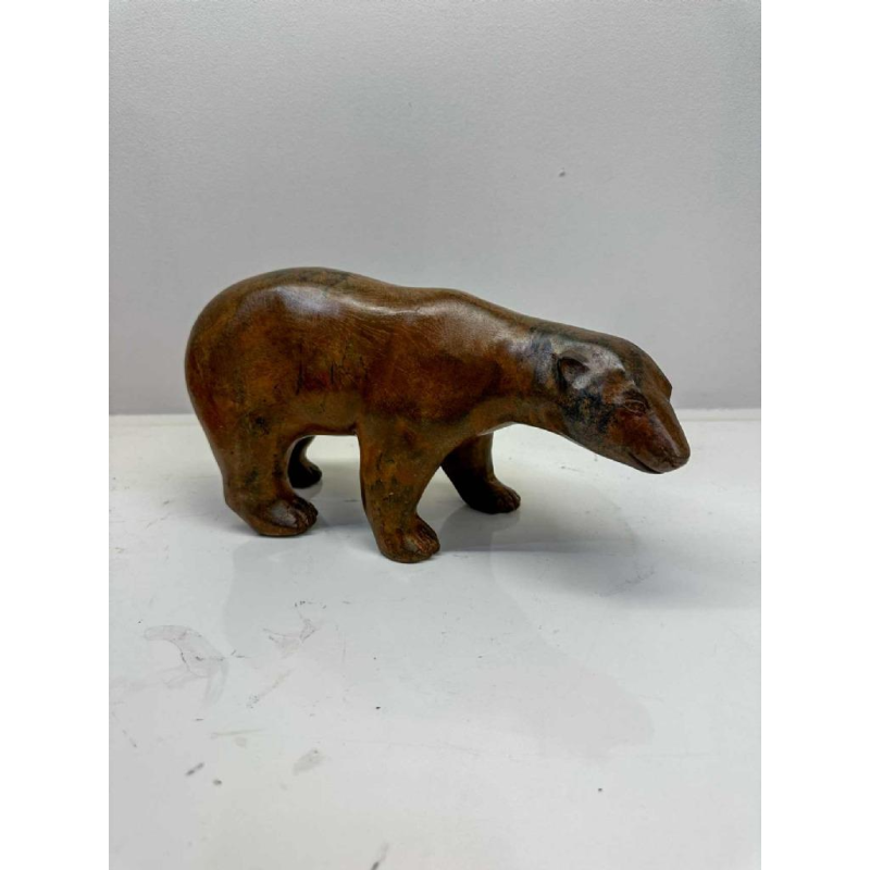 Pierre Chenet, medium-sized polar bear, bronze sculpture with shaded patina