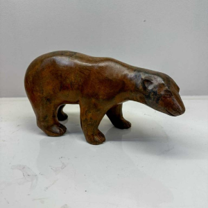 Pierre Chenet, ours polaire moyen, sculpture en bronze patine nuancée