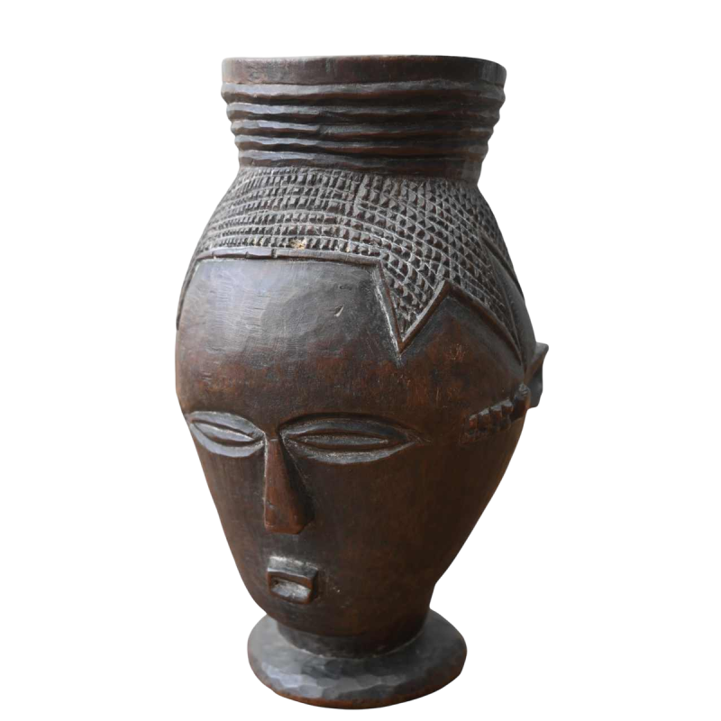 Afrikaanse houten palmwijn beker Koninkrijk Kuba, DR Congo