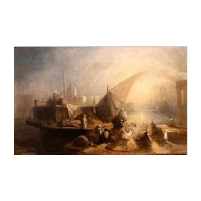 Jacob Jacobs Haggling by the water Orientalist painting, oil on papier marouflé,19th century