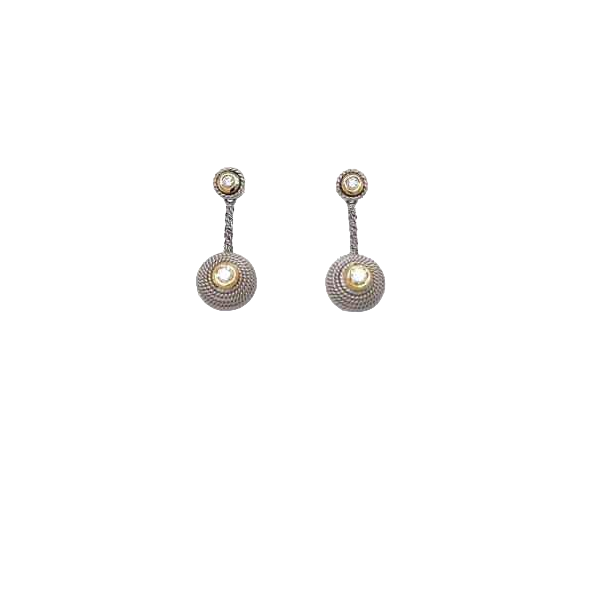 Paire de boucles d'oreilles en or & diamants