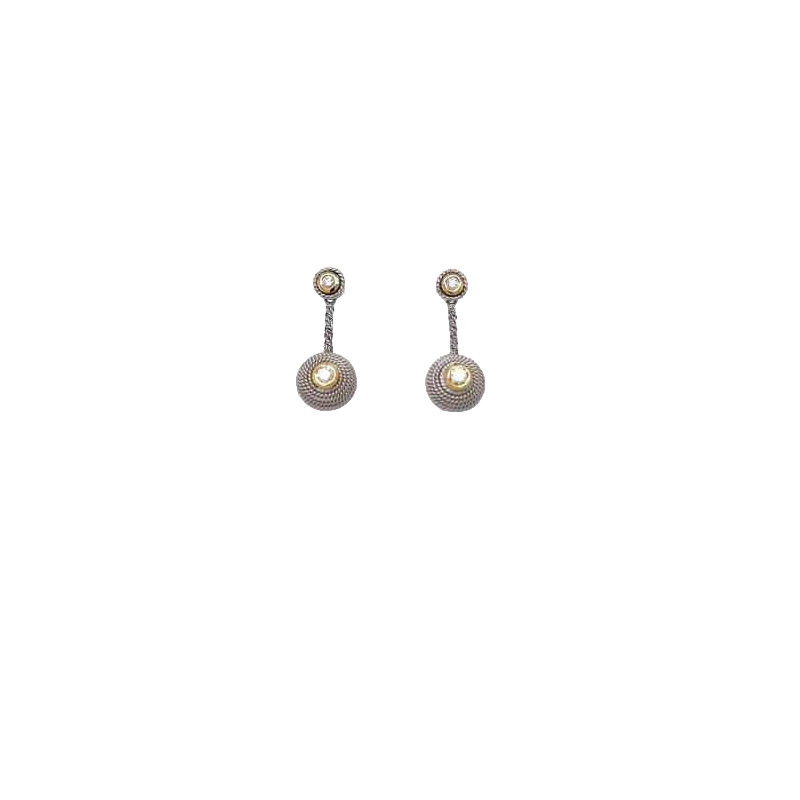 Paire de boucles d'oreilles en or & diamants