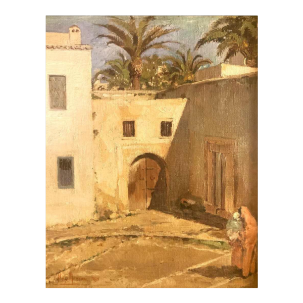 Max Leon Moreau 'View of a courtyard in Tunisia' 1934