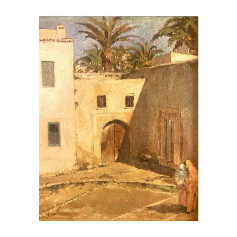 Max Leon Moreau 'Vue d'une cour en Tunisie' 1934