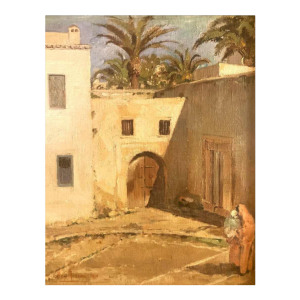 Max Leon Moreau 'View of a courtyard in Tunisia' 1934
