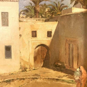 Max Leon Moreau 'View of a courtyard in Tunisia' 1934