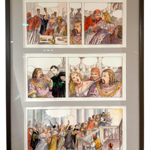 Milo Manara "Borgia" planche originale de bande dessinée en couleur, XXIe s