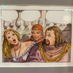 Manara "Borgia" original plate - Milo Manara Borgia original colour comic strip panel, 21th c