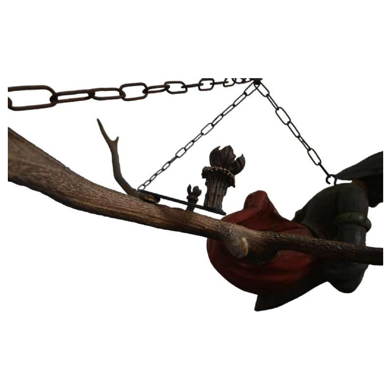 Lüsterweibchen, Duitse kroonluchter, hout en hertenhoorn, eind 19de eeuw