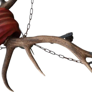 Lüsterweibchen, German chandelier, wood and deer horn, late 19th century