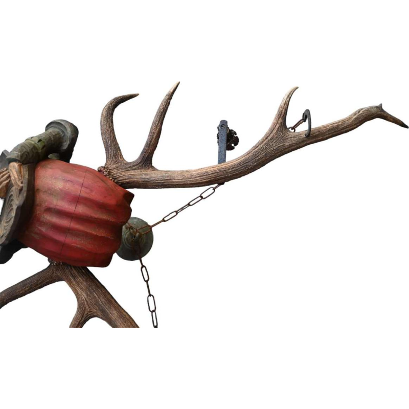 Lüsterweibchen, lustre allemand, bois et corne de cerf, fin du 19ème siècle