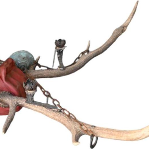 Lüsterweibchen, Duitse kroonluchter, hout en hertenhoorn, eind 19de eeuw