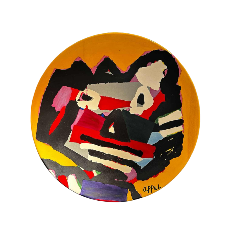 Karel Appel, plat mural décoratif en céramique, mouvement Cobra, numéroté 19/25