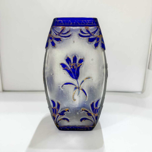 Ludwig Moser Art Nouveau vase woman's face acid-etched glass, circa 1890-1900