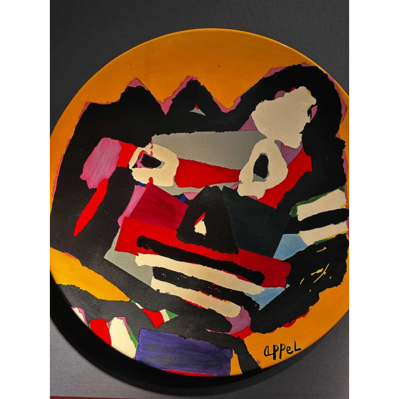 Karel Appel, decorative ceramic wall dish, Cobra movement, numbered 19/25