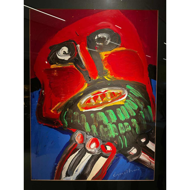 Bengt Lindström, acryl op papier, Cobra-beweging