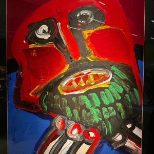 Bengt Lindström, acrylic on paper, Cobra movement