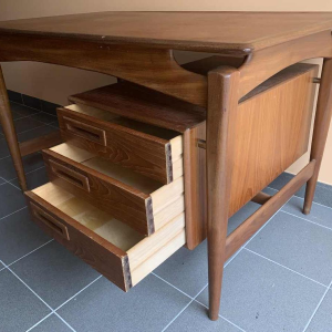 Peter Lovig Nielsen (attribué) Bureau Vintage Design Scandinave Danois Teck 1960