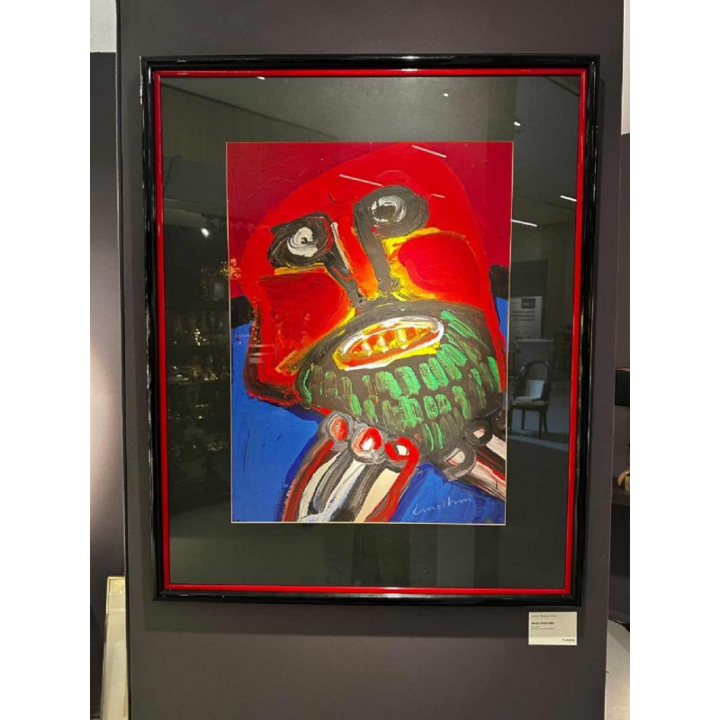 Bengt Lindström, acrylic on paper, Cobra movement