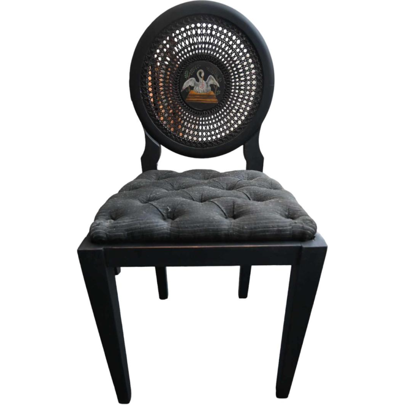 Set of 4 Freemasonic chairs from the Liège region (Belgium), late 19th century