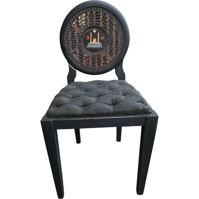 Set of 4 Freemasonic chairs from the Liège region (Belgium), late 19th century