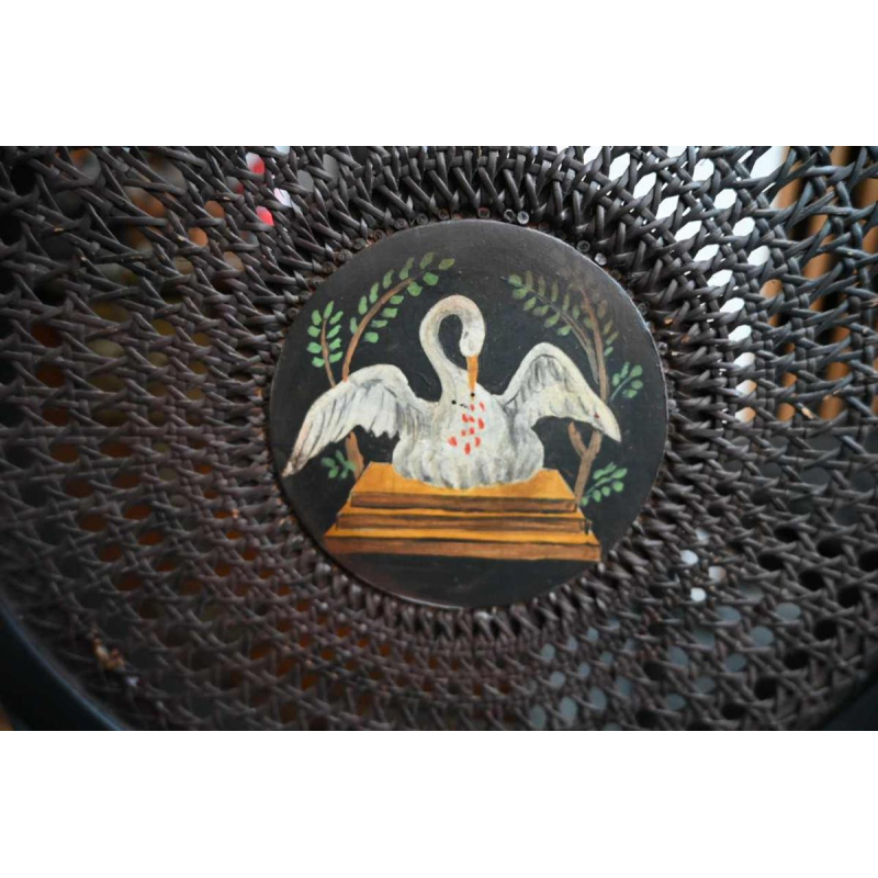 Set of 4 Freemasonic chairs from the Liège region (Belgium), late 19th century