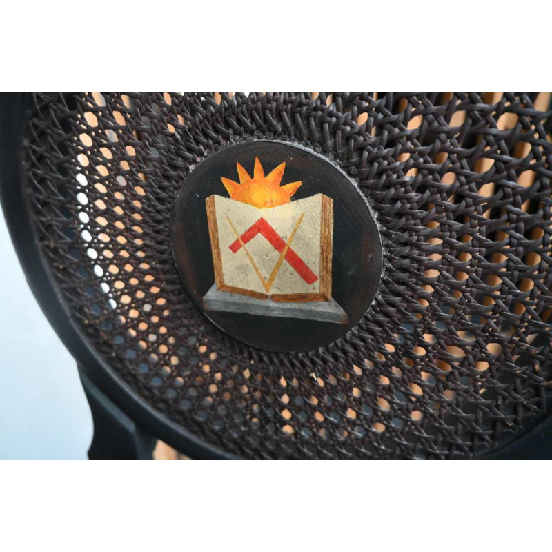 Set of 4 Freemasonic chairs from the Liège region (Belgium), late 19th century