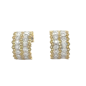 Pair of earrings, two-tone gold & diamonds