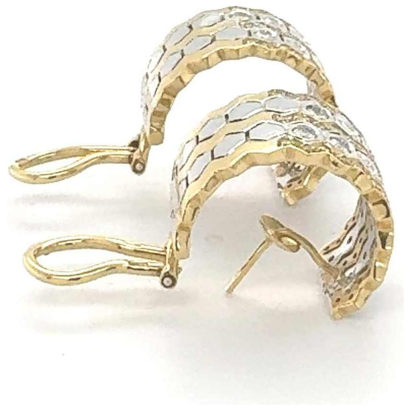 Pair of earrings, two-tone gold & diamonds