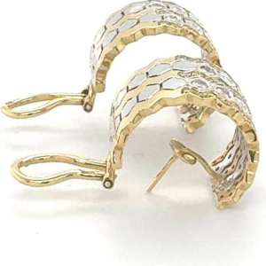 Paire de boucles doreilles en or bicolore & diamants