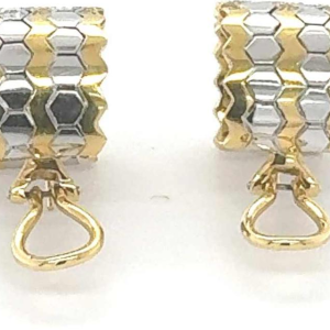 Paire de boucles doreilles en or bicolore & diamants