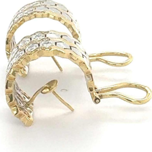 Pair of earrings, two-tone gold & diamonds