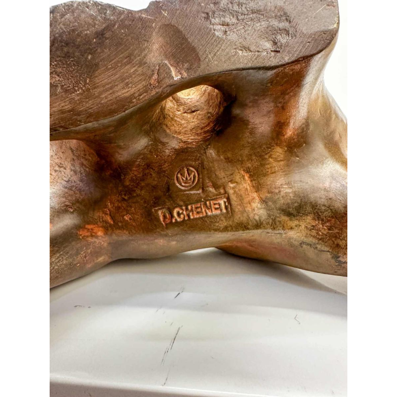 Pierre Chenet, ijsbeer sculptuur, groot model, brons met schaduwpatina